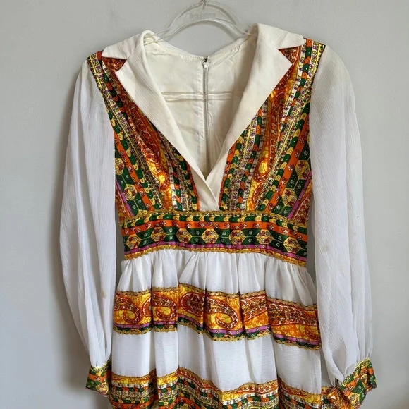 Vintage 70s Groovy Hostess Party Gown Dress - Picture 2 of 5